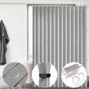 South to East Waterproof Shower Curtain, Heavy Duty Magnetic Folding Linen Shower Curtain, Non-Toxic, 72x72 Magnetic Fabric Bathroom Curtain Sets, Grey