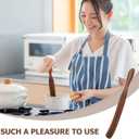 Cabilock Wooden Spatula 3pcs Slotted Mixing Salad Portable Non for Spurtles Non- Stick Spatula Utensil Wood Natural Turner Cookware - Serving Teak Kitchen Spurtle Wooden with Long and
