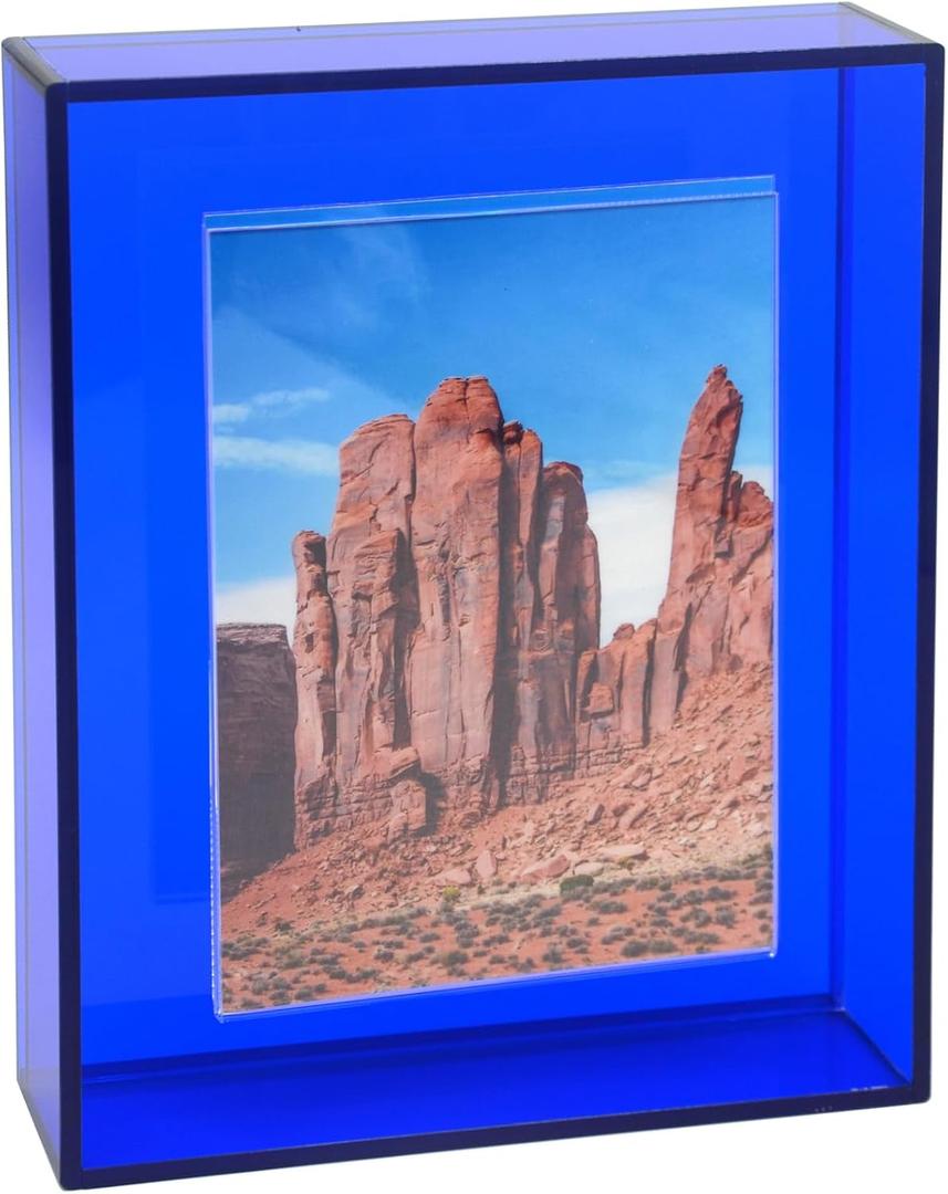 11x14 Acrylic Picture Frame for Wall and Tabletop Neon Floating Photo Frame with Decorative Bright Color, Klein Blue