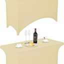 FORLIFE 2Pack Spandex Table Covers，Fitted Tablecloth for Rectangular Tables, Stretch Patio Table Covers, Universal Spandex Table Cover for Wedding, Banquet, Party (4ft, Champagne)