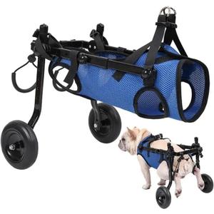 Adjustable Small Dog Wheelchair  Mobility Aid for Disabled Pets,Small Dog Wheelchair for Back Legs， Leg Brace & Hip Support (Medium)