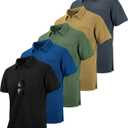 SCODI 5 Pack Mens Pocket Polo Shirts Short Sleeve Multipack Golf Shirt for Men Moisture Wicking Casual Athletic Work T-Shirts (M)