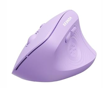 seenda Ergonomic Mouse Wireless, MOU200 Bluetooth Vertical Mouse - 3 Multi-Device Connectivity,1000/1600 /2400 DPI, Ergo Optical Mice for Windows, Mac OS, Computer/PC/Laptop, Purple