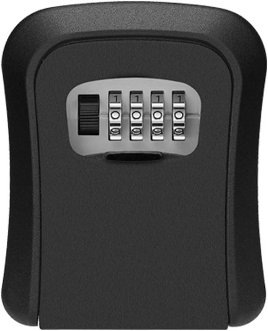Safety Key Cabinets Rust-Proof/Waterproof Wall-Mounted 4-Digit Combination Key Safe Lock Box. (Engineering Plastic, Black)