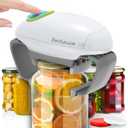 Higher Torque and One Touch Electric Jar Opener Easy Remove Almost Size Lid with Auto-Off, Powerful Bottle Opener for Arthritic Hands, Automatic Jar Opener for Weak Hands and Seniors (White)