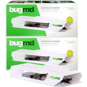 BugMD Cockroach Catcher (2 Pack, 24 Traps) - Indoor Cockroach Killer & Roach Trap, Sticky Trap for Insect, Glue Traps Pest Defense