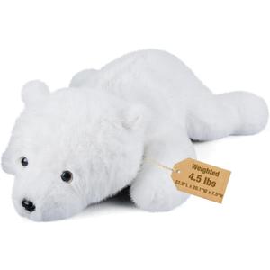 23" & 4.5 lbs Polar Bear Weighted Stuffed Animals, Cuddly & Soft Kids' Plush Toy Pillows for Companion, Large Plushies with Removable Ceramsite Bag, Gifts for Adults, Kids, Boys and Girls