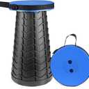 Hesanzol Portable Telescoping Stool, Retractable Folding Stool for Camping Garden Fishing Hiking Travel BBQ, Adjustable Collapsible Stools Max Load 400lbs (Blue)