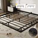 OLEVS King Size Floating Bed Frame, Metal Platform, with LED Light and Charging Station, No Box Spring Needed, Noise-Free, Easy Assembly
