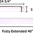 CALPALMY 2-Pack Expandable Poster Tube with Strap - White Storage Tubes 24.75" to 40" with Caps and Labels - Use for Blueprint Document Poster Carrying Case and Holder, large