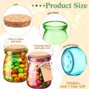 Qinyoung 54 Pack Bulk 3.4 oz Mini Colored Glass Mason Jars with Cork Lids & Labels & Twines — Decorative Storage Containers Multi-purpose for Wedding Holiday Party Favor Gifts DIY Craft Home Decor