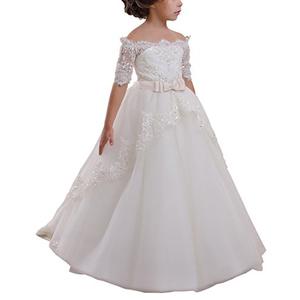 Elegant Flower Girl Lace Beading First Communion Dress 12 Years Old All Ivory Size 12