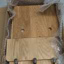 Coat Rack Shelf Wall Mounted Oak Wood Entryway Shelf with 5 Hooks Wall Coat Hook Rack with Floating Shelf for Bedroom, Living Room, Kitchen (Natural, 20 inch)