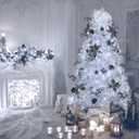 KI Store Blue Christmas Balls 34pcs 2.36-Inch Christmas Tree Decoration Ornaments for Xmas Tree Holiday Wreath Garland Decor Ornaments Hooks Included