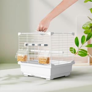 12" Travel Bird Cage, Portable Parrot Cage, Temporary Bird Carrier, Lightweight, Breathable, Easy to Carry and Clean, for Daily Outing, Short Trip, for Small Birds, White