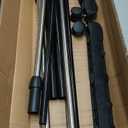 Fuyoooo Adjustable Pocket Chart Stand Stainless Steel Expandable Chart Stand with Casters Rolling Anchor Holder with 5 Rings for Classroom Home Educational Tools, Adjustable to 63 Inch(Black)