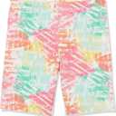 Juicy Couture Girls' Active Bike Shorts, Aqua Green Printed, 7
