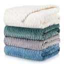 Frienda 4 Pcs Baby Fuzzy Blanket Fluffy Baby Blanket for Boys Girls Soft Warm Infant Newborn Toddler Receiving Nursery Bed Supplies, 32 x 24 Inch(Light Color)