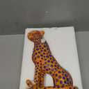 Quoowiit Statues for Home Decor, Modern Sculptures and Statues Decorations for Living Room, Bedroom, Table, Bookshelf, White Resin Leopard Art Decorative Sculpture with Black Polka Dots Design