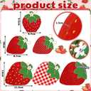 Yalikop 6 Pcs Wood Strawberries Summer Decor Summer Tier Tray Decoration Strawberry Decor Wood Table Signs Block Signs Party Tiered Tray Decorations for Holiday Party Home Supplies