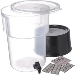 Carlisle FoodService Products Round Beverage Dispenser, Durable Drink Dispenser with Spigot and Sturdy Base for Catering, Events, and Parties, Plastic, 5 Gallons, Black