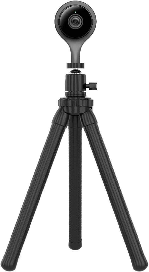 TalkWorks Tripod Stand with Flexible Posable Legs-Compatible with Nest Camera-Multi-Purpose Mount Travel Tripod with 1/8 Screw Mount-Rotating Head,Black,14036
