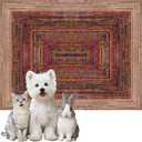Washable Pee Pads for Dogs, Reusable Puppy Potty Training Pads, Ultra-Absorbent Thick Waterproof Leak-Proof Non-Slip Pads & Mat for Crate, Playpen, Floor, Whelping & Housebreaking , 2 Pack 18"x24" (Sisal Bohemian Print)
