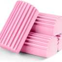 Jeymei 4-Pack Damp Clean Duster Sponge,Pink Damp Dusting Sponge,Duster Baseboard Cleaner Sponge with Ridges,Reusable Wet Duster Sponge,Household Cleaning Sponges for Blinds,Window Track Grooves
