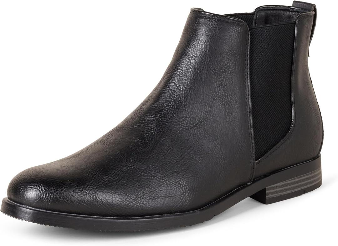 Amazon Essentials Men's Slip On Chelsea Ankle Boot, Black, Size 9