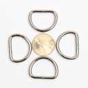 Metal D Rings Heavy-duty Extra Thick 3.8mm Thickness D ring for Sewing Keychains Belts and Dog Leash (1 1/4 inch, Silver)