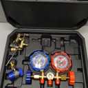 Orion Motor Tech AC Vacuum Pump and Gauge Set, 1/4 hp 3.5 cfm Vacuum Pump Manifold Gauge Kit with 3 Hoses Adapters & Accessories for R134a R12 R22 R502, A/C Vacuum Pump Kit for Auto HVAC Systems