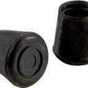 Shepherd Hardware 1-1/4" Round Non-Marking Rubber Slip-On Chair Leg Tips, Nonslip Protective Furniture Leg Caps for Chairs, Stools, and Tables on Hard Surfaces, Set of 24, Black