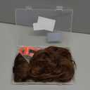 2PCS Messy Bun Hair Piece Tousled Updo with Tendrils Wavy Curly Hair Bun Scrunchies Ponytail Extension Elastic Band Hairpieces For Women (Light Brown)