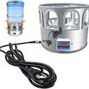 Heated Chicken Waterer - 5 Gallon Metal Base With Temperature Indicator for Winter - For Chickens, Ducks, Pigeons (Does Not Contain Buckets)