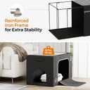 Cat Litter Box Enclosure with Cat Bed; Hidden Enclosure Litter Tray in Living Room, Bedroom, Corner; Kitten Washroom Fit Most of Litter Box; Large Pet Litter Box Pee Shield
