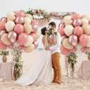 60pcs Dusty Pink Balloons, Blush Pink Dusty Rose Nude Ivory White Metallic Rose Gold Balloons for Boho Baby Shower Birthday Party Wedding Bridal Shower Party Decorations