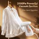 Vacuum Steamer for Clothes, Handheld Garment Steamer, 3500Pa Suction | One-Handed, No Water Stains, Adjustable Suction & Steam Modes, 20S Heat, Auto Shutoff, Delicate Fabric Safe, 110-120V