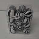 Riceshoot 24 Pcs Christmas Black and White Ball Ornaments Xmas Plastic Stripe Dot Hanging Ball for Christmas Tree Party Decoration Supplies(2.36 Inch) (Classic Style)