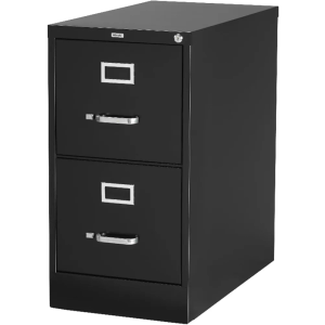 Lorell Fortress Locking Metal File Cabinet, 2-Drawer, 22" x 15" x 28.4", Black