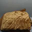 Chezmoi Collection Lux Caramel Gold Velvet Quilt Oversized King Set, 3-Piece Plush Distressed Velvet Bedding All Season Lightweight Comforter Brushed Microfiber Reverse with Diamond Stitch Quilting