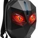 Motorcycle Helmet Backpack, Expandable Hard Shell LED Backpack with Programmable Screen, Water-Resistant Riding Bag & Laptop Daypack for Men, App Controlled DIY Display for Night Safety