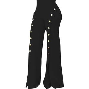 PINSV Women's High Waisted Stretchy Bootcut Pull On Dress Pants Casual Work Pants (XX-Large, 3276 Black)