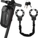 Heavy Duty Electric Scooter Lock with Scooter Bag - 6mm Anti-Theft Chain Lock, 94cm Weatherproof Security for E-Scooters, E-Bikes, Motorcycles