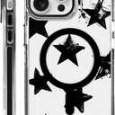 for iPhone 13 Pro Case for Women Girl Men Boy,Compatible with MagSafe,Clear Phone Cover Shockproof Protective Transparent Case for iPhone 13 Pro-Ink Star