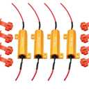 AUXLIGHT 4Pcs Quality 50W 6ohm Load Resistors - Fix LED Bulb Hyper Flash/Error Code, Turn Signal Fast Blinker (Resistors get very hot during working)