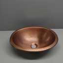 Monarch Abode 17-inch Hand Hammered Pure Copper Oval Drop-in Bathroom Sink, Bathroom Sink Drop-in, Top Mount for Powder Room, Home Restroom or Guest Bath