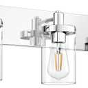 Aipsun Chrome Vanity Light for Bathroom 3 Light Farmhouse Bathroom Lights Fixtures Over Mirror with Clear Glass Shade(Exclude Bulb)
