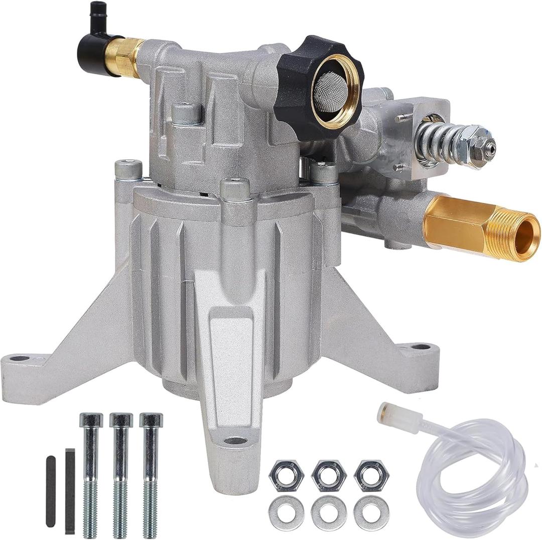 Biswing Pressure Washer Pump, 7/8" Shaft Vertical Plunger, 3400 PSI Max, 2.5 GPM, Replacement Pump for Gas Power Washer, Rear Facing Inlet/Outlet