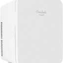 Cooluli 15L Mini Fridge for Bedroom, Car, Office Desk & College Dorm - 12V Portable Cooler & Warmer for Food, Drinks, Skincare - AC/DC Small Refrigerator with Glass Front, White
