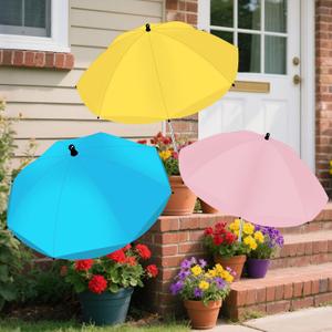 Tryitsbest 3 Pack Adjustable Plant Shades for Outdoor Plants, Larger Garden Umbrella Shade Covers for Plants, Sun Protection Umbrella for Potted Plants,Garden Bed,Flower Pot (Pink+Blue)